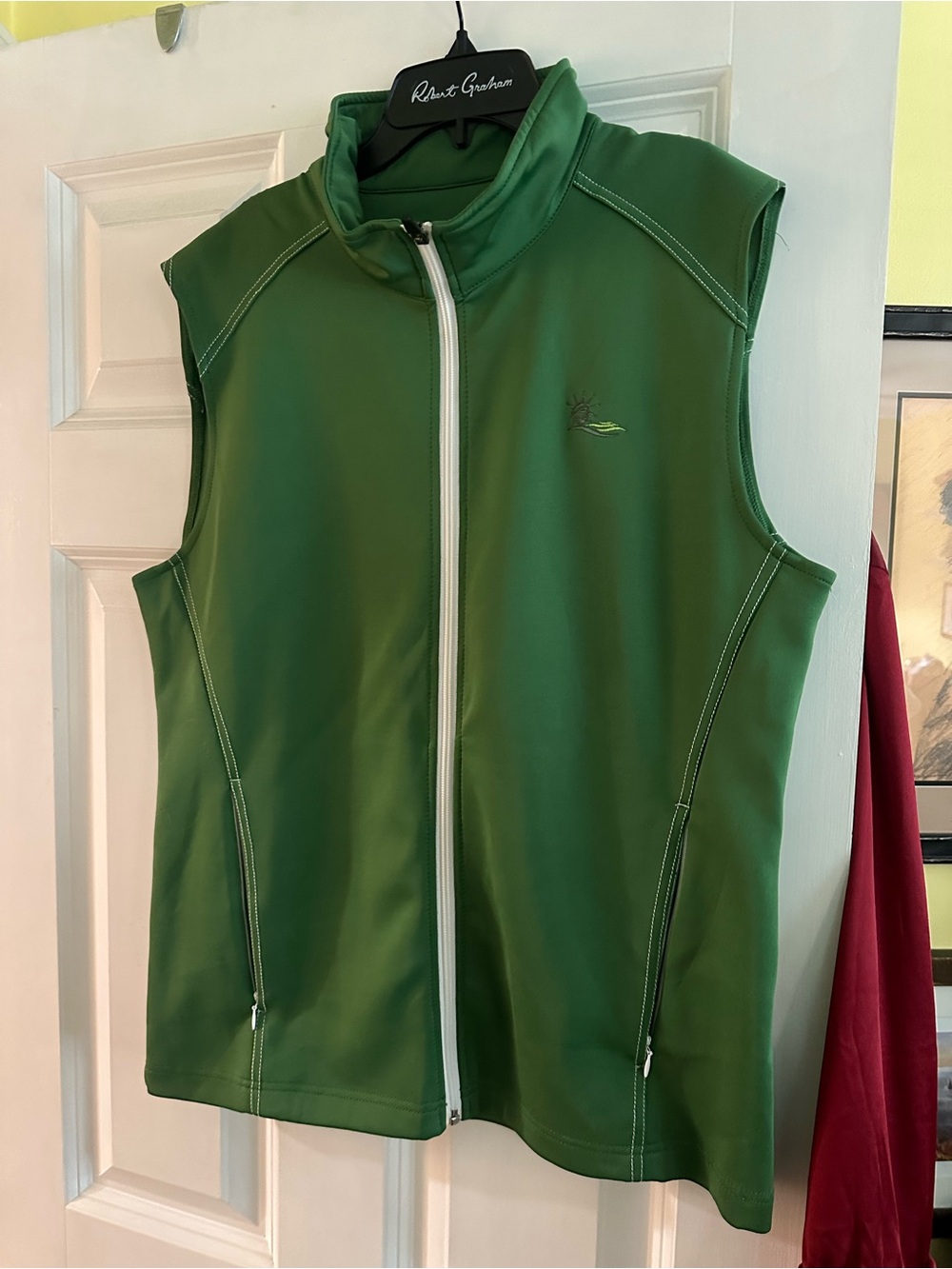 Green Sleeveless Zip-Front Active Vest - Robert Graham